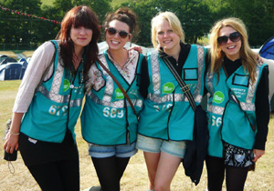 Hotbox Events volunteer stewards working in festival campsite