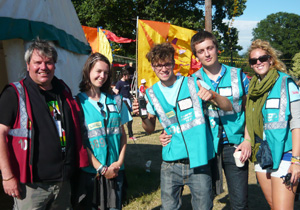 Hotbox Events event staff and event volunteers working in event campsite
