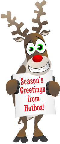 Hotbox Events Reindeer Holding Banner