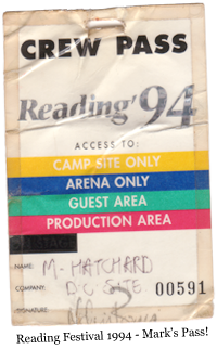 Reading Festival 1994 - Mark's Pass!