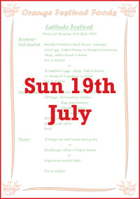 Latitude Festival 2009 Menu - Sunday