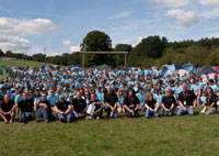 Leeds Festival 2010 CAT staff and volunteers after briefing
