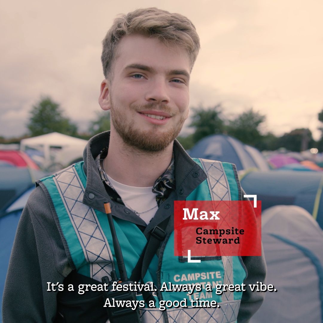 Max a Campsite Steward volunteering with Hotbox Events at Leeds Festival!