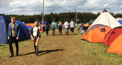 Hotbox Events volunteers keeping an eye on the Leeds Festival campsite fire lanes 