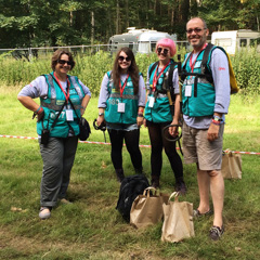 A happy family working with us in the performer campsite at Latitude Festival 