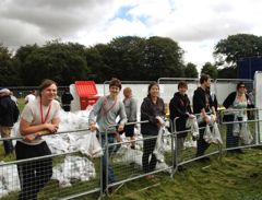 The Leeds Festival beer volunteers ready to go 