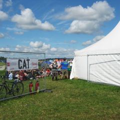 Festival volunteer briefing from the back 