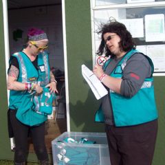 Counting in the stewarding tabards 