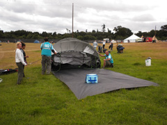 Mark making a garage for his minibus 