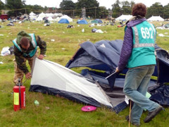 He even found time to save a tent for welfare hurrah 