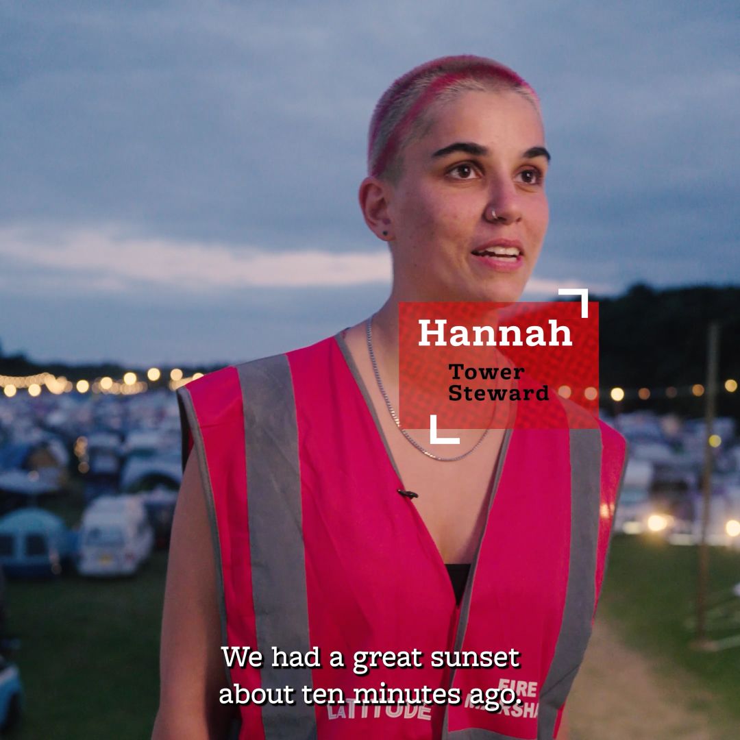 Hannah a Tower Steward volunteering with Hotbox Events at Latitude Festival!