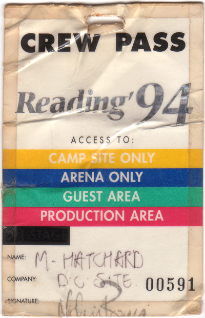 Reading Festival 1994 - Mark's Pass