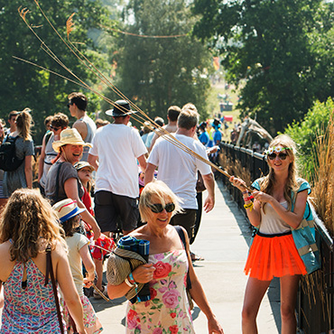 Hotbox Events Latitude Festival arena volunteer on the bridge