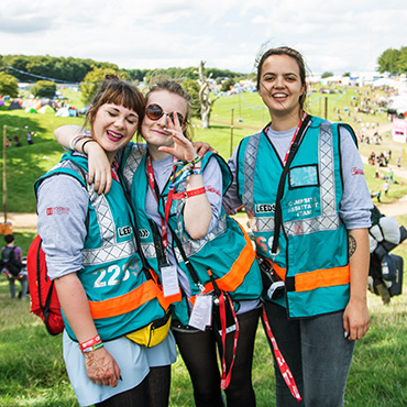 Hotbox Events Leeds Festival campsite volunteers on the hill