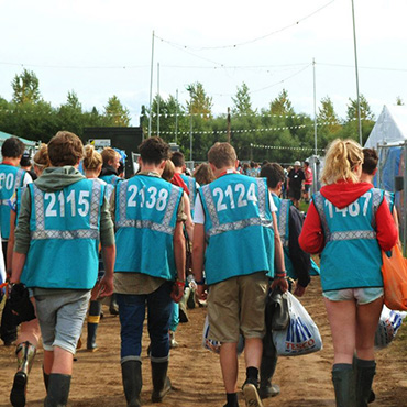 Hotbox Events Reading Festival volunteers heading out to work