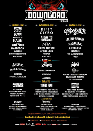 2017 Download Festival line-up! Volunteer for free tickets to Download Festival!