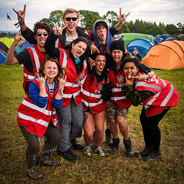 Volunteer at Download Festival - Campsite volunteers group rock