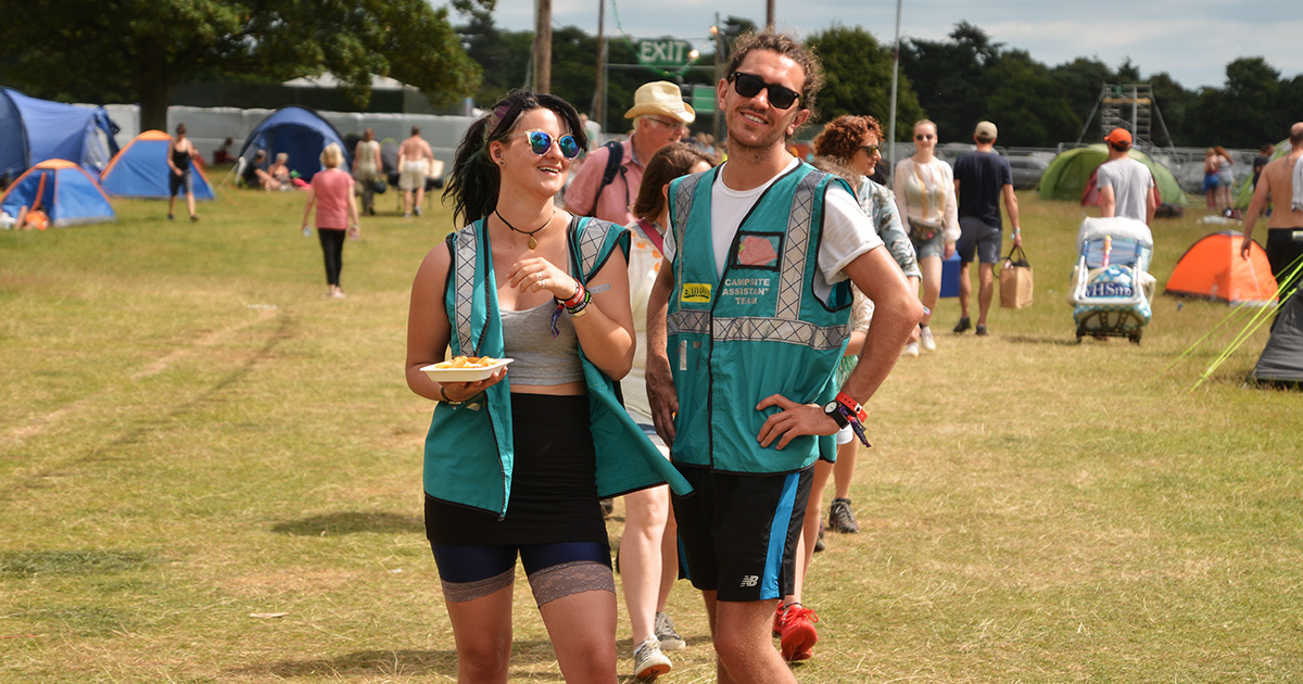 Volunteer at a festival in 2013