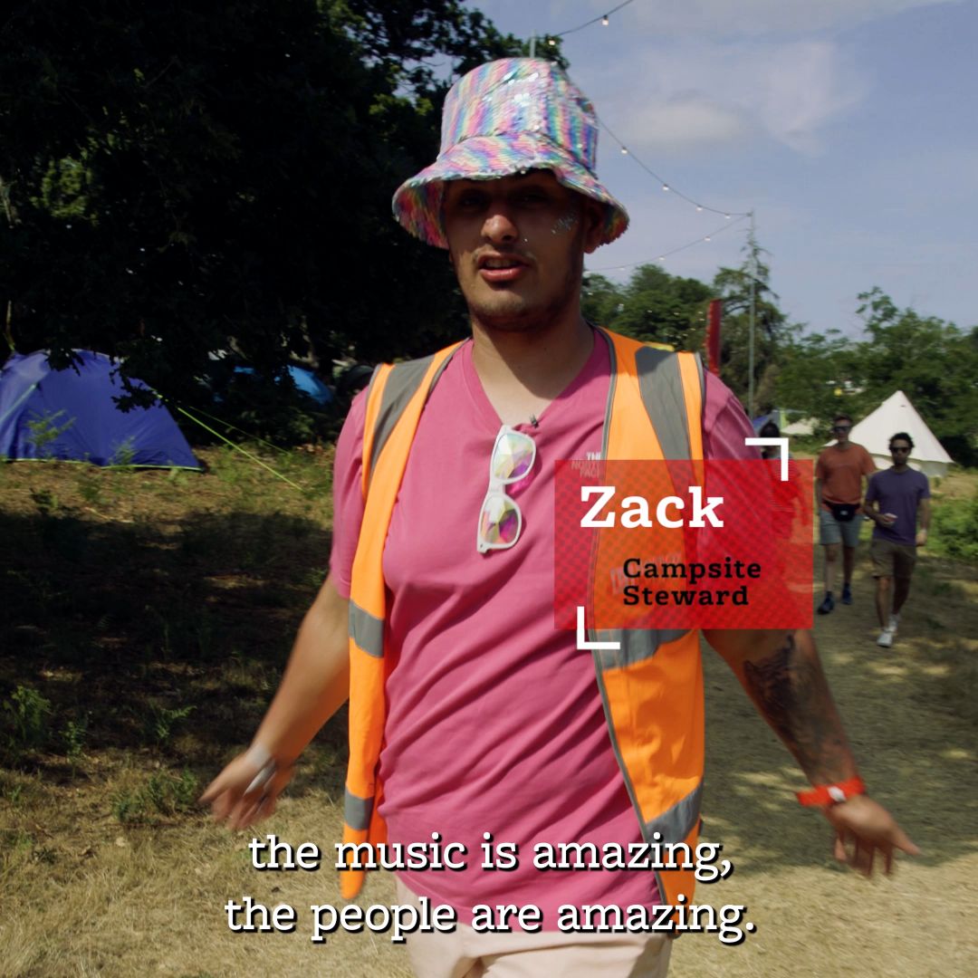 Zack a Campsite Steward volunteering with Hotbox Events at Latitude Festival!