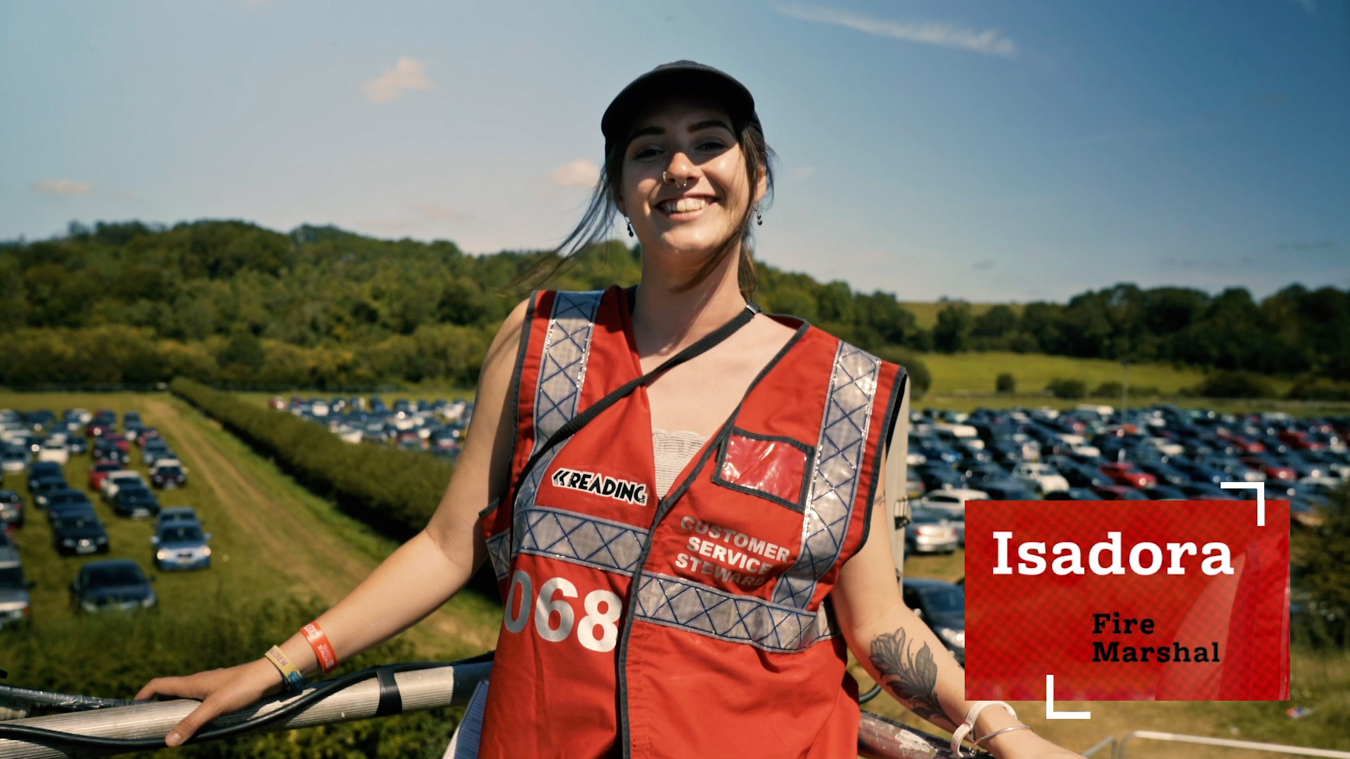 Isadora a Campsite Steward volunteering with Hotbox Events at Reading Festival!