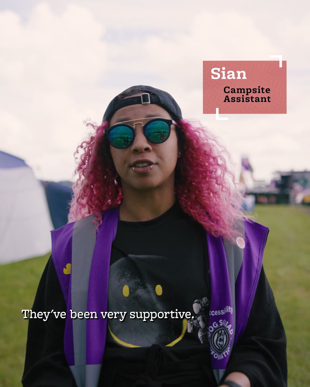 Sian a Campsite Steward volunteering with Hotbox Events at Download Festival!