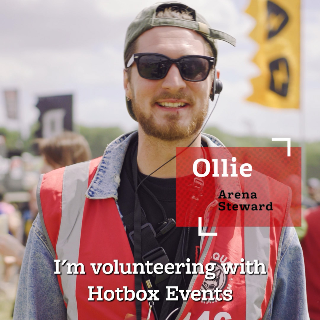 Ollie a Campsite Steward volunteering with Hotbox Events at Download Festival!