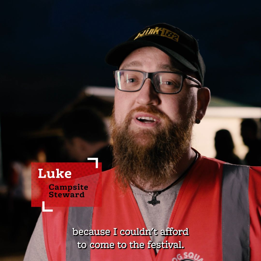 Luke a Campsite Steward volunteering with Hotbox Events at Download Festival!