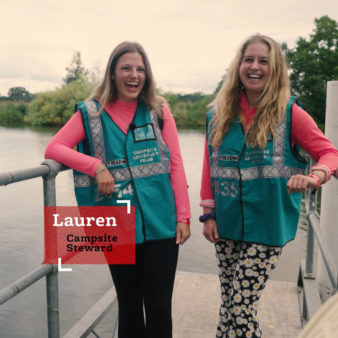 Lauren a Campsite Steward volunteering with Hotbox Events at the Reading Festival!