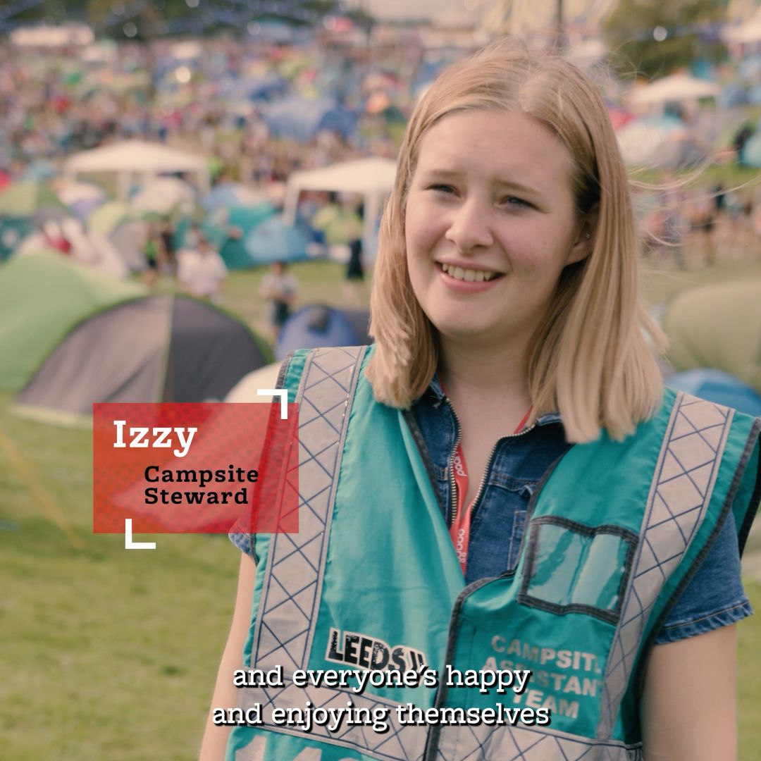 Izzy a Campsite Steward volunteering with Hotbox Events at the Leeds Festival!
