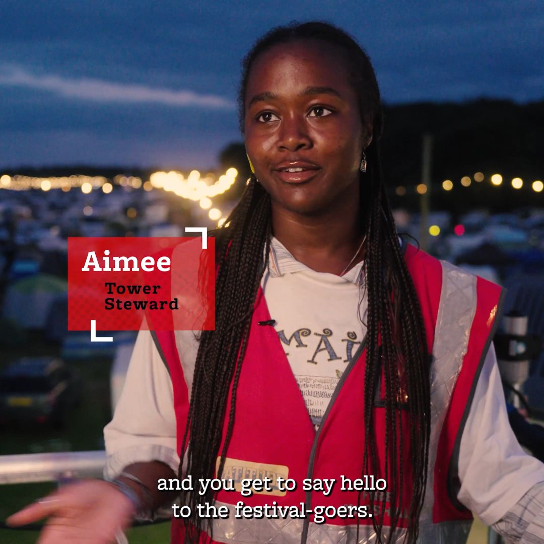 Aimee a Tower Steward volunteering with Hotbox Events at Latitude Festival!