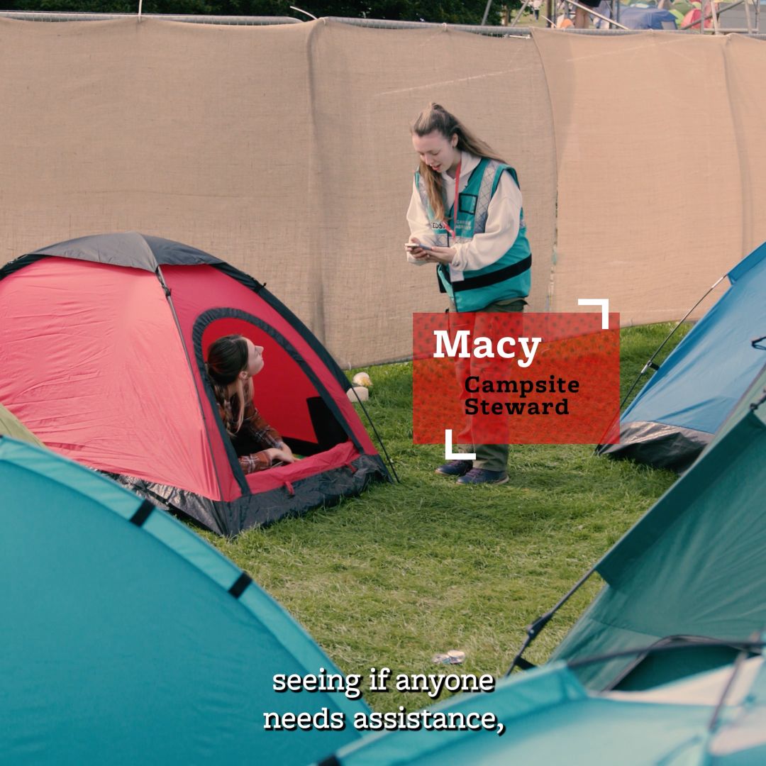 Macy a Campsite Steward volunteering with Hotbox Events at Leeds Festival!