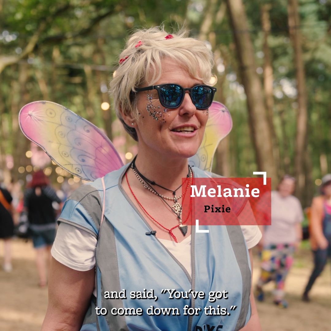 Melanie an Arena Pixie Steward volunteering with Hotbox Events at Latitude Festival!