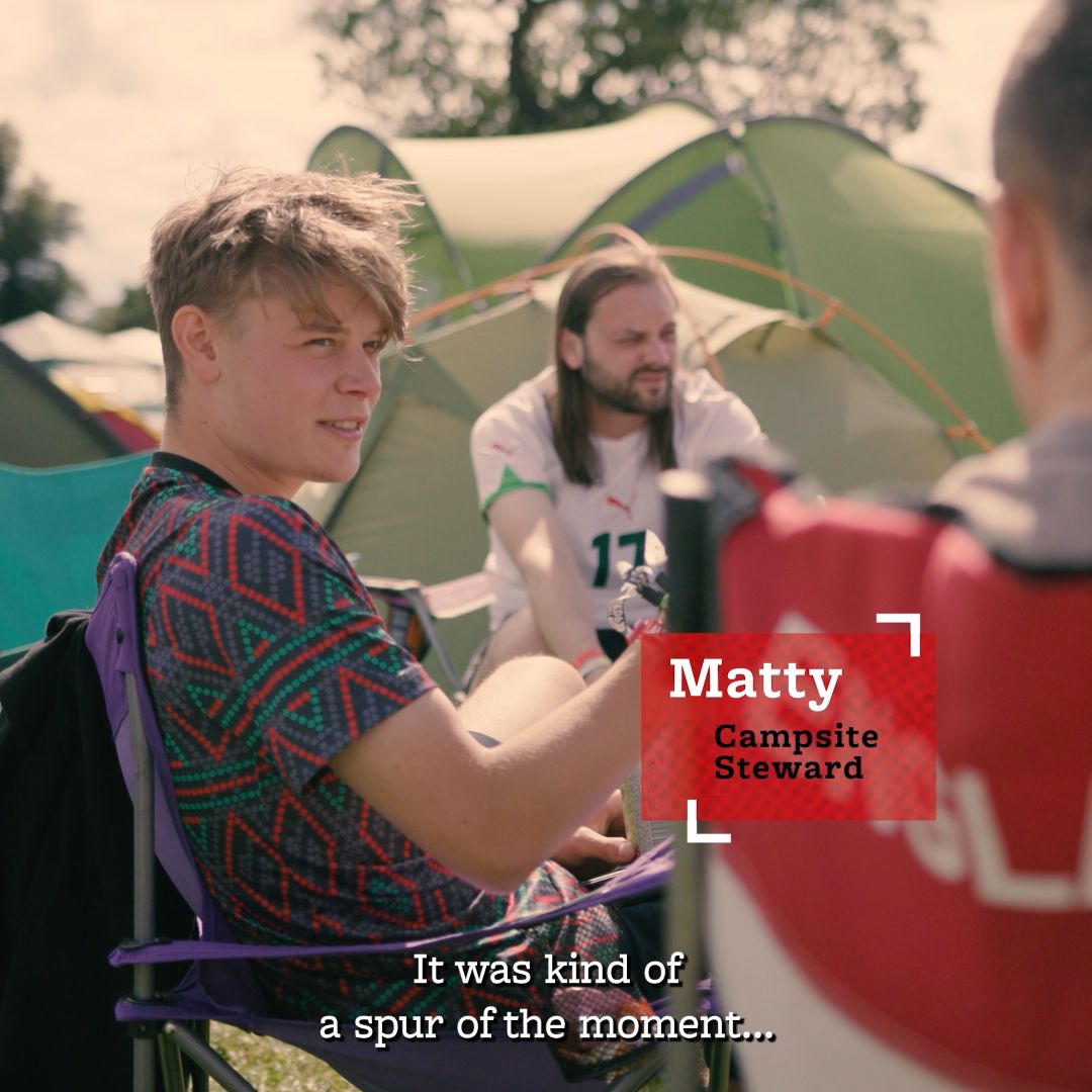 Matty a Campsite Steward volunteering with Hotbox Events at Leeds Festival!