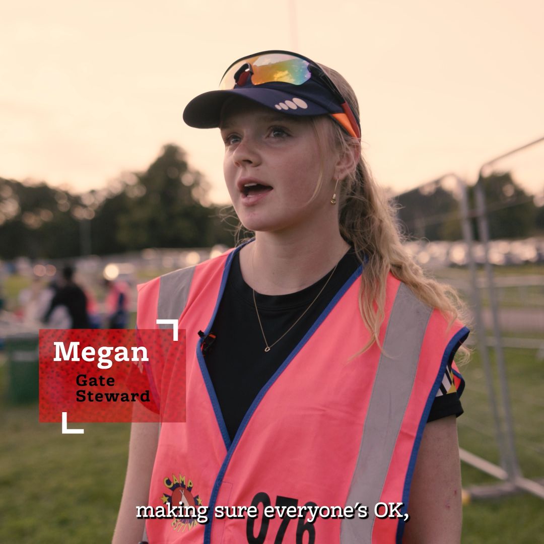 Megan a Gate Steward working with Hotbox Events at Camp Bestival!