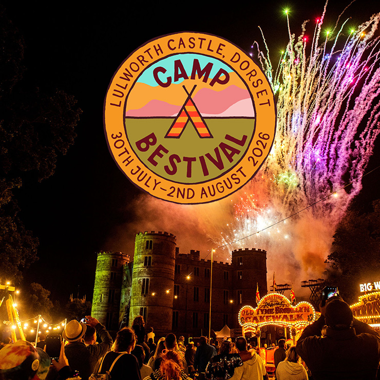Jobs and Volunteering at Camp Bestival Dorset with Hotbox Events castle fireworks photo with festival logo v2026001 740PxSq72Dpi