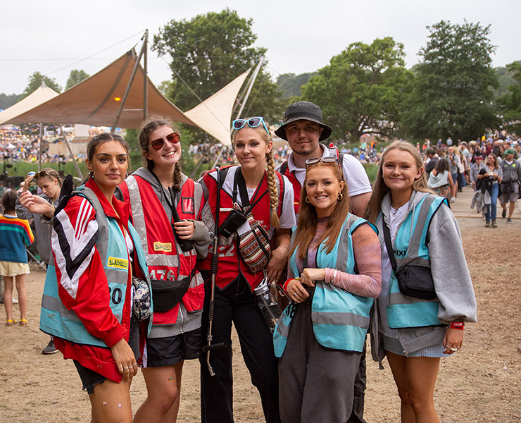 Volunteer at Latitude Festival 2022 with Hotbox Events - Arena volunteer group by waterfront stage 2022-001 740x600Px72Dpi