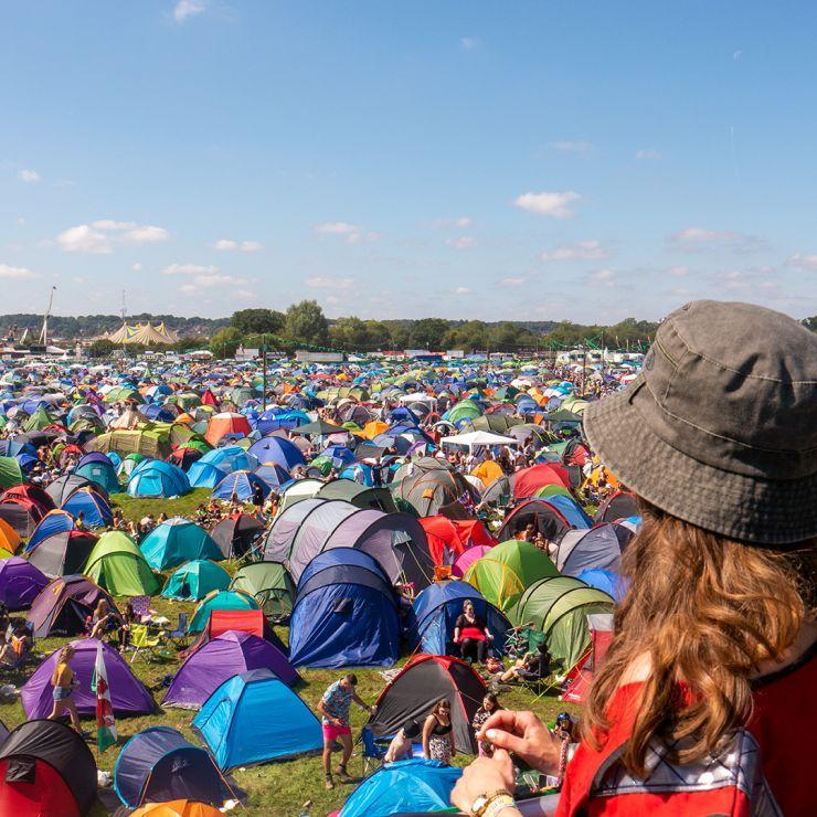 Volunteer at Reading Festival 2022 with Hotbox Events - Campsite fire tower volunteer with blue sky - 2022-001 740PxSq72Dpi